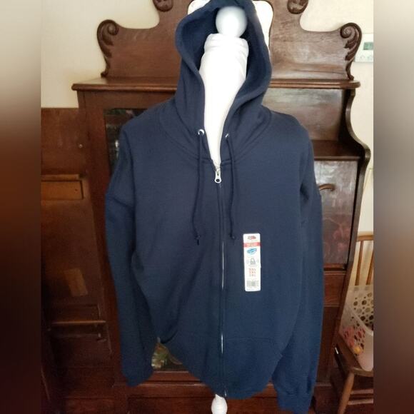 FRUIT of the Loom XXL blue Hoodia NWT 60 % cotton 40 % polyester - Picture 1 of 6